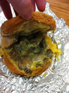 Five Guys grilled cheese with mushrooms